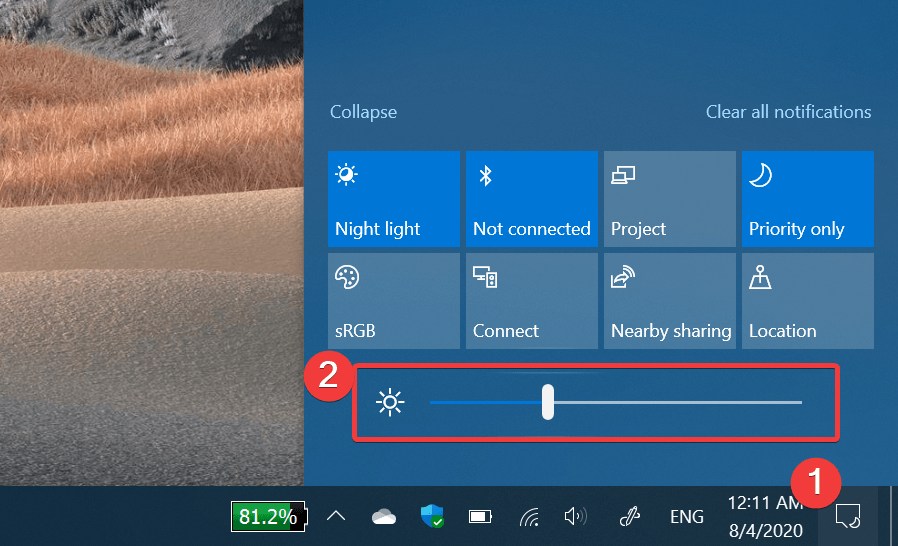 Điều chỉnh độ sáng Surface Book khi tháo rời màn hình