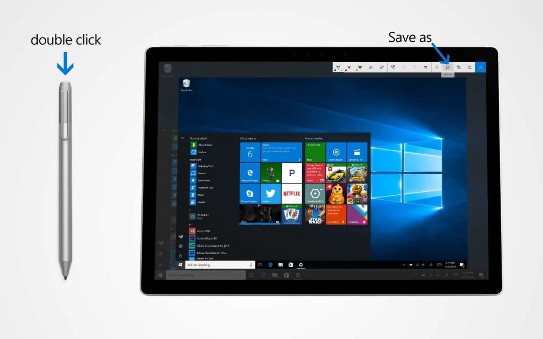 Chụp ảnh màn hình bằng bút Surface Pen