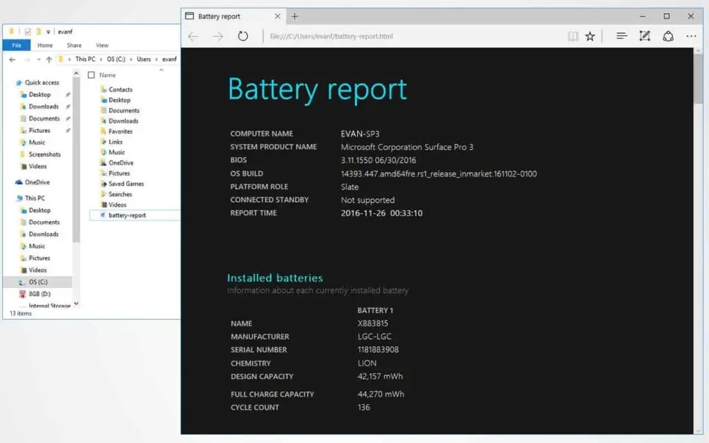 Cách tạo Báo cáo Pin (Battery Report)