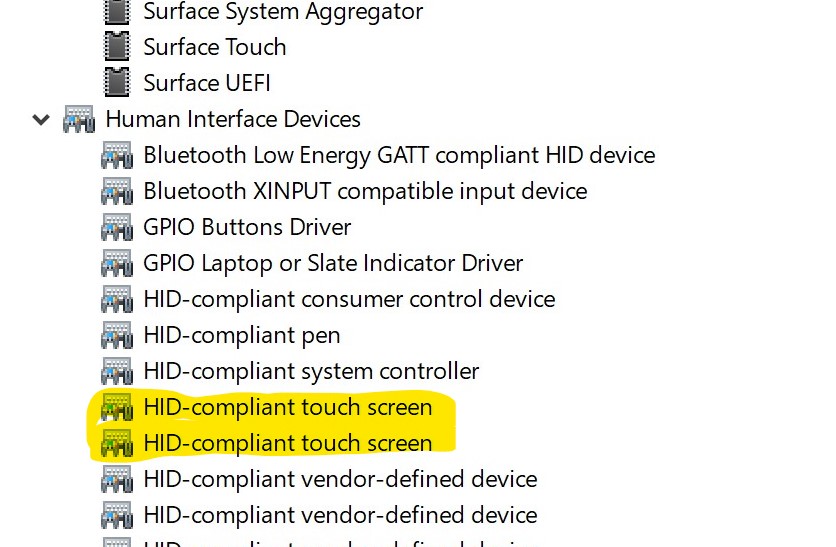 Khởi động lại driver màn hình cảm ứng