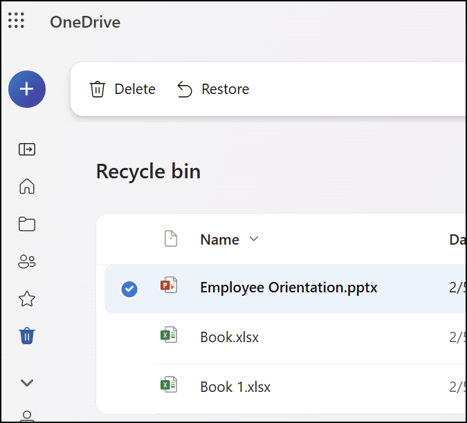 Khôi phục dữ liệu Surface bằng OneDrive