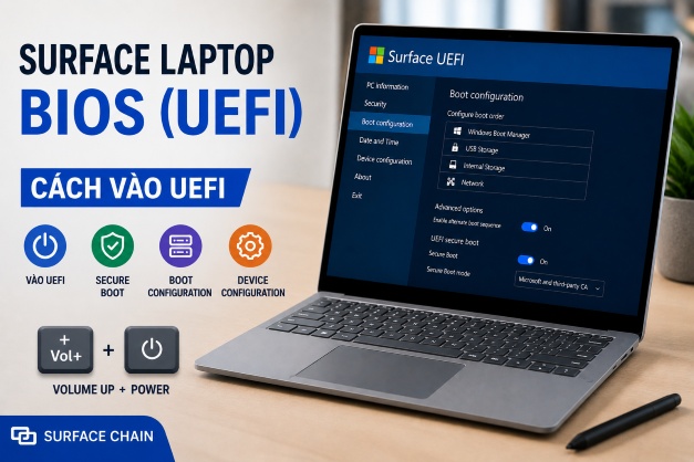 Surface Laptop BIOS: Cách vào UEFI và xử lý các lỗi thường gặp